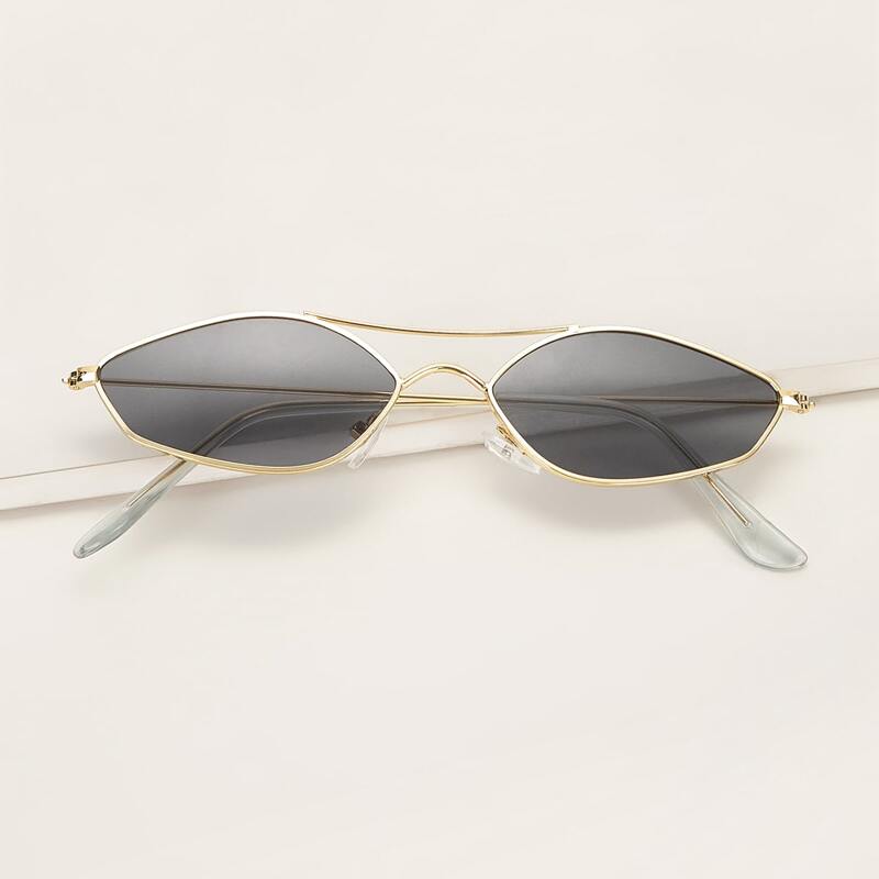 

Top Bar Metal Frame Sunglasses With Case, Grey