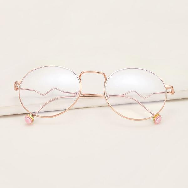

Round Metal Frame Glasses With Case, Gold