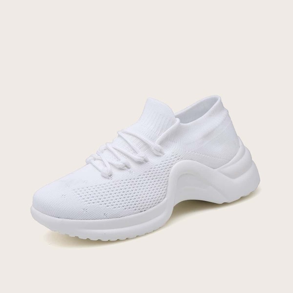 

Lace-up Front Wide Fit Chunky Sneakers, White