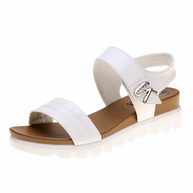 

Studded Detail Flat Sandals, White