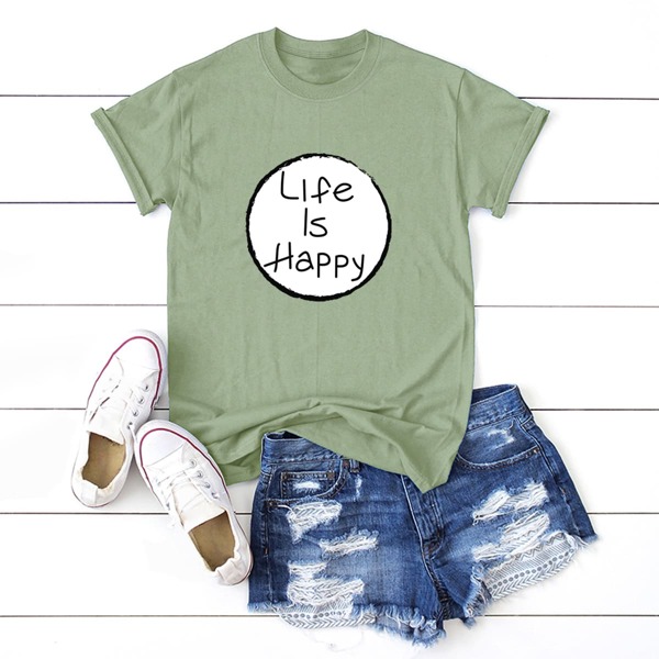 

Plus Slogan Graphic Tee, Army green