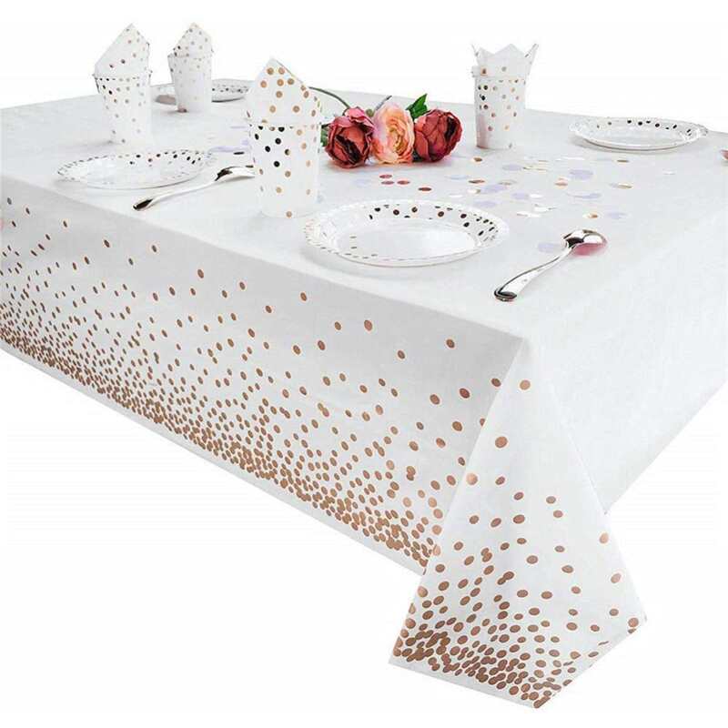 

1pc Polka Dot Print Decorative Tablecloth, Multicolor