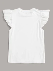 SHEIN Privé لباس علوي بلون موحد مع اكمام مكشكشة وبطبقتين