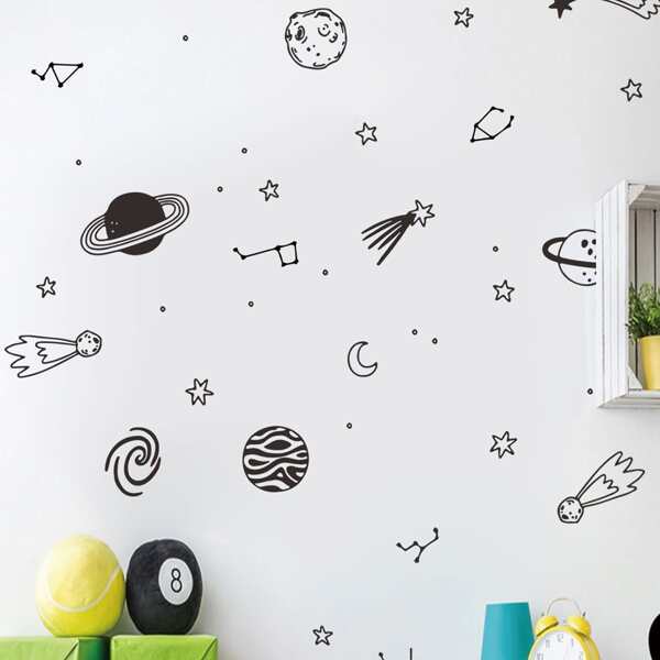 

Planet Print Wall Sticker, Black