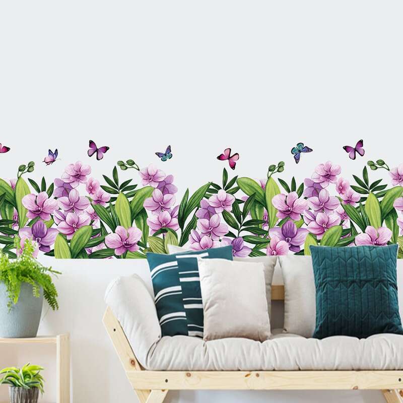 

Flower Pattern Wall Sticker, Mauve purple