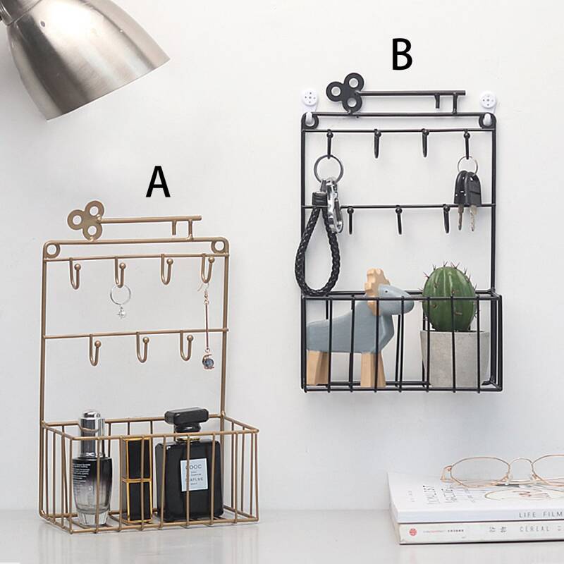 

1pc Desktop Iron Storage Rack, Multicolor