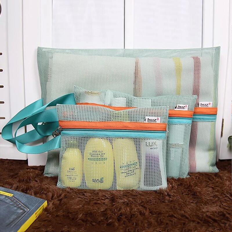 

4pcs Mesh Travel Storage Bag, Multicolor