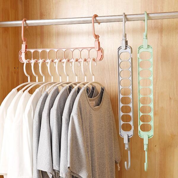 

1pc Multifunctional 9 Hole Hanger, Pink