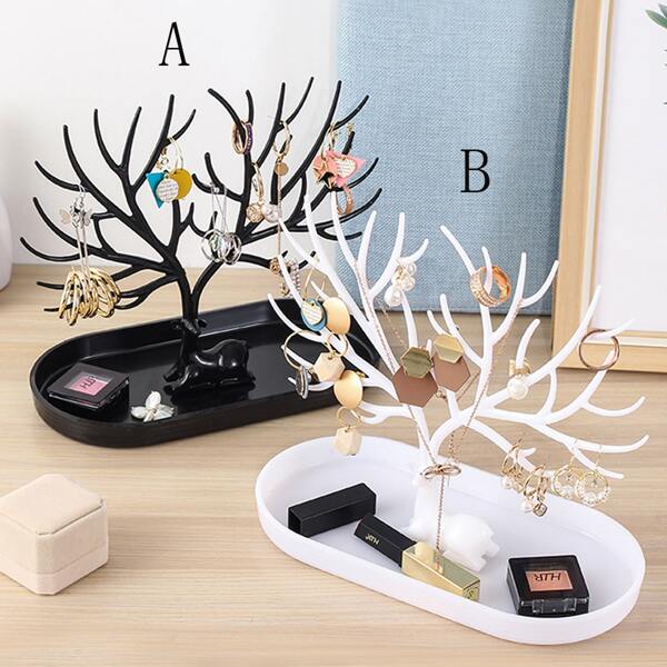 

Стеллаж для хранения ювелирных изделий в форме оленьего рога 1шт, Чёрнобелые