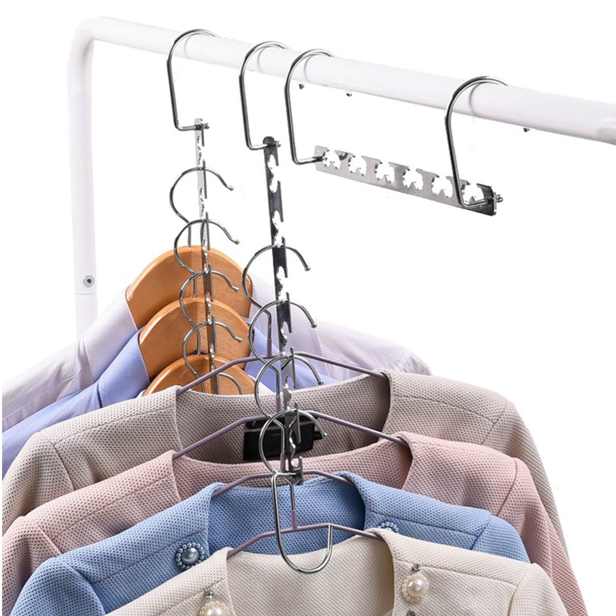

1pc Solid Stainless Steel Multi-hole Hanger, Multicolor