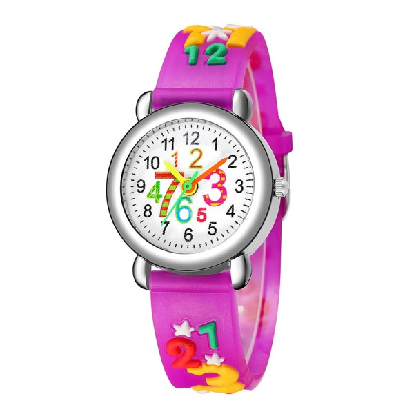 

1pc Kids Number Print Dial Silicone Watch