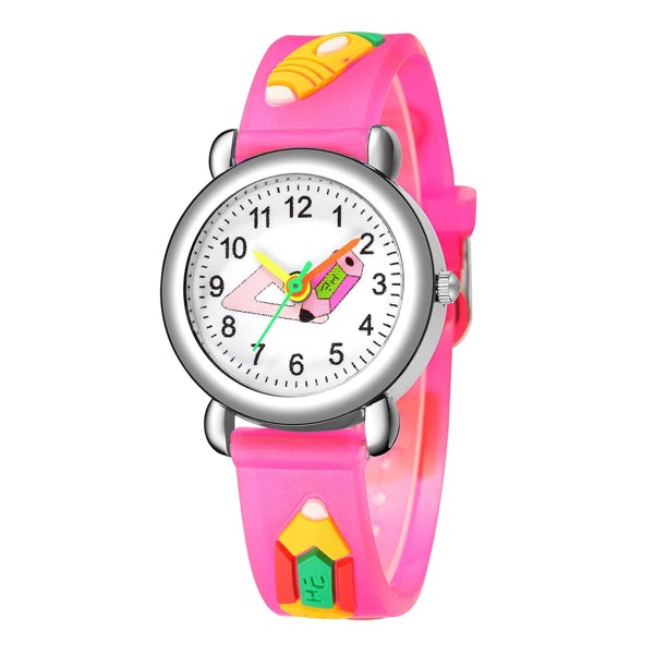 

1pc Kids Stationery Print Dial Silicone Watch
