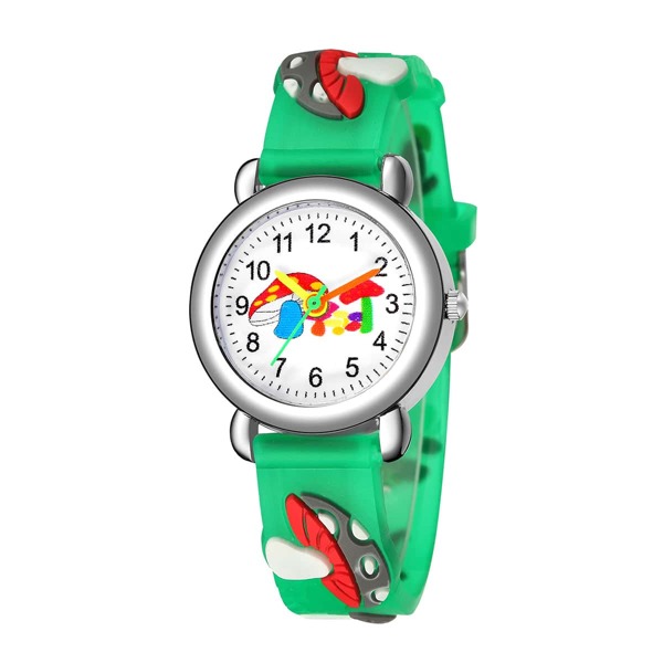 

1pc Kids Mushroom Print Dial Silicone Watch