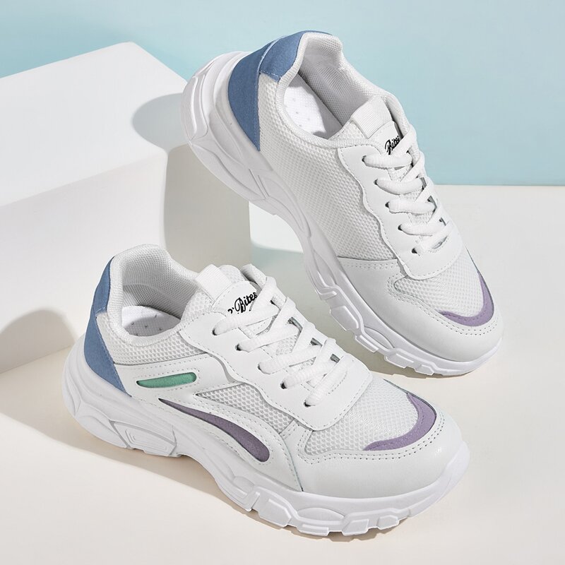 

Slip On Mesh Panel Chunky Sneakers, White