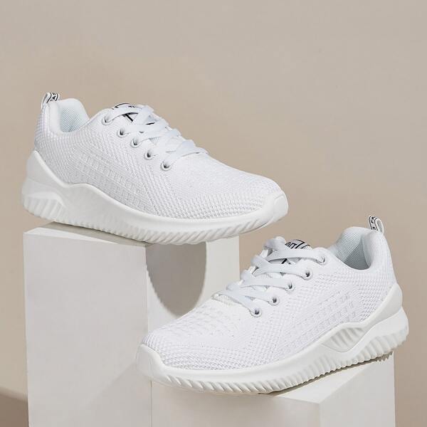 

Lace-up Front Wide Fit Sneakers, White