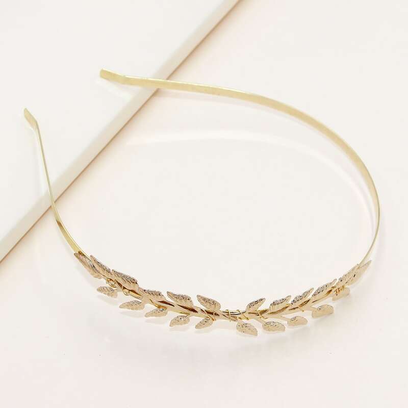 

Metal Leaf Decor Hair Hoop, Gold