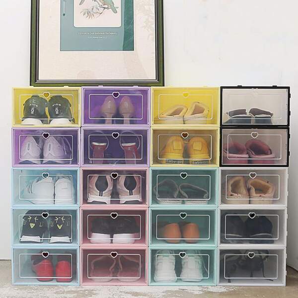 

1pc Clear Shoes Storage Box, Multicolor