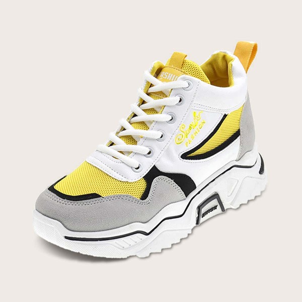 

Контрастные кроссовки с текстовым принтом, Серые