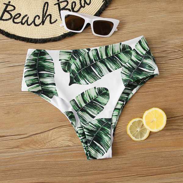 

Tropical Print High Waisted Bikini Panty, Green