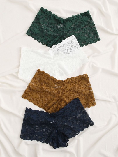 4pack Scallop Lace Panty Set
