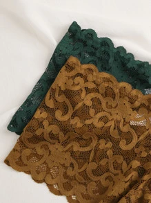 ROMWE 4pack Scallop Lace Panty Set - Multicolor - View 4