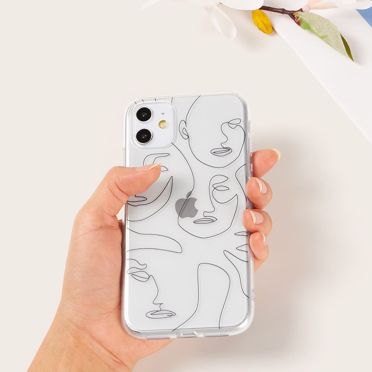 

Abstract Figure iPhone Case, Clear
