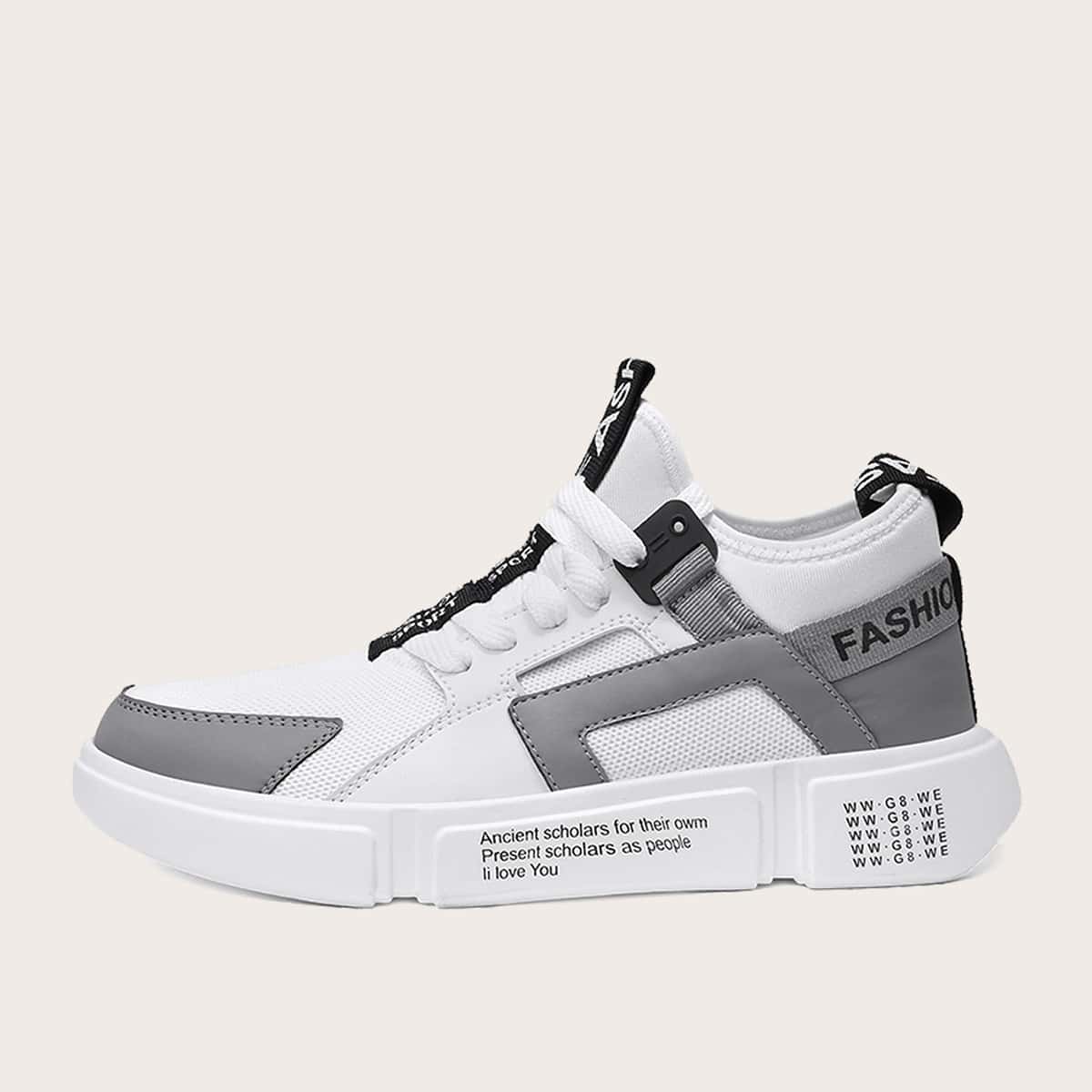

Guys Lace-up Front Mesh Panel Sneakers, White