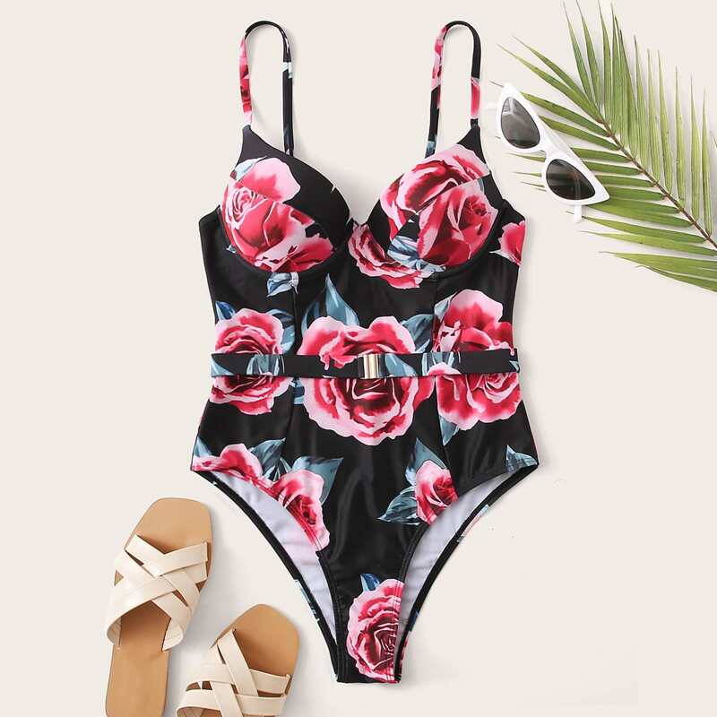 

Floral Underwired One Piece Swimsuit, Multicolor