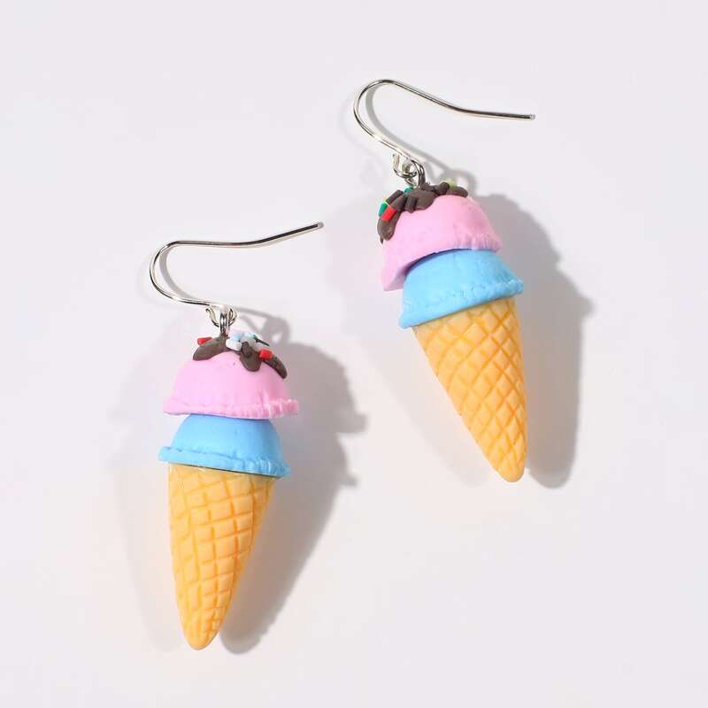 

1pair Ice Cream Drop Earrings, Multicolor