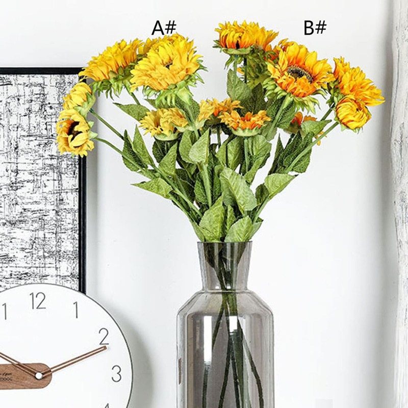 

1 Bundle Sunflower Artificial Flower With 3pcs Head