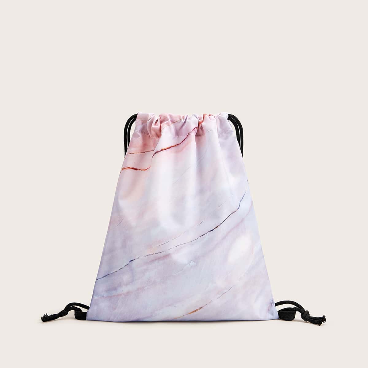 

Marble Pattern Drawstring Backpack, Multicolor