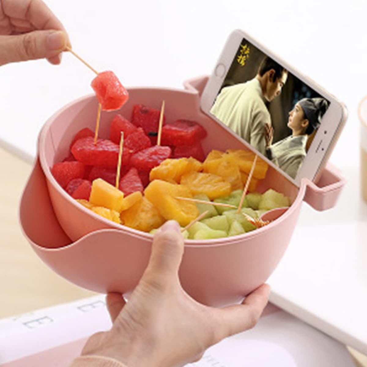 

Phone Holder Dual-layer Drain Storage Box, Multicolor