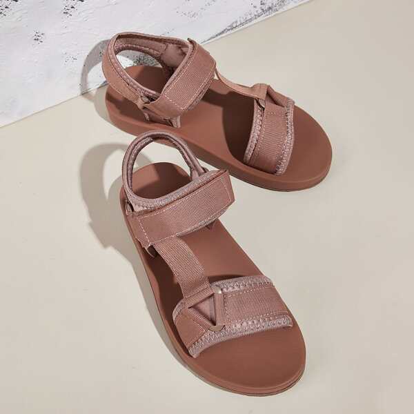 

Velcro Strap Midform Sandals, Brown
