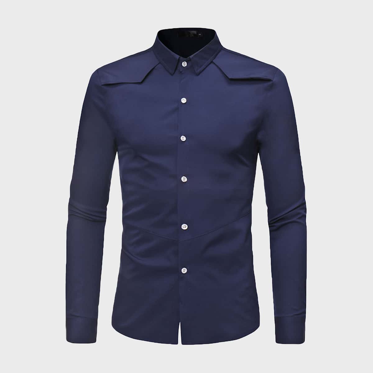 

Guys Button Up Solid Shirt, Navy
