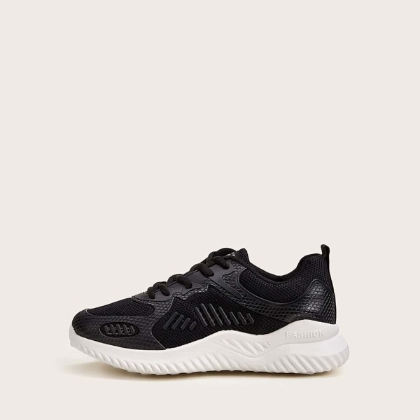 

Lace-up Front Chunky Sneakers, Black