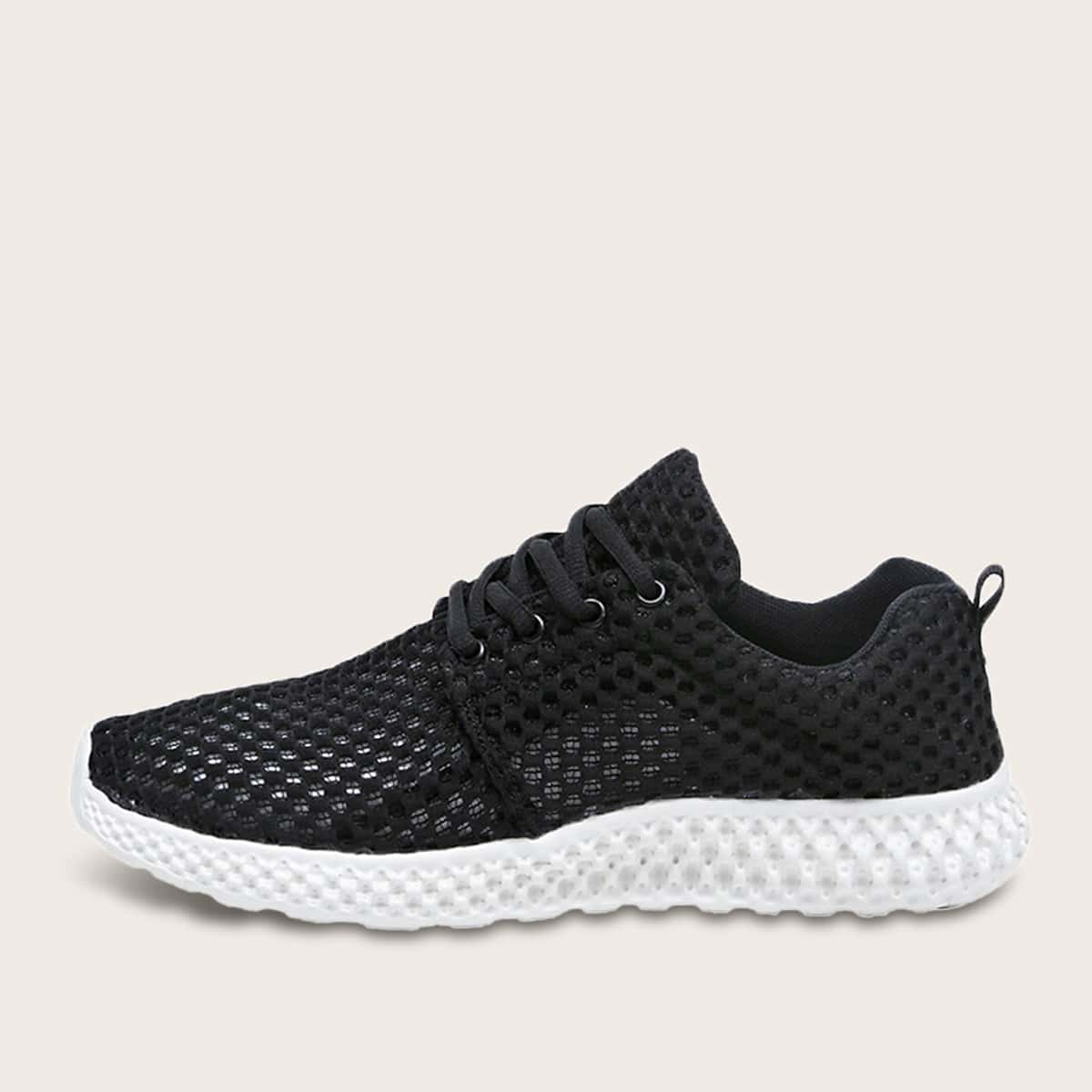

Guys Lace-up Front Mesh Sneakers, Black