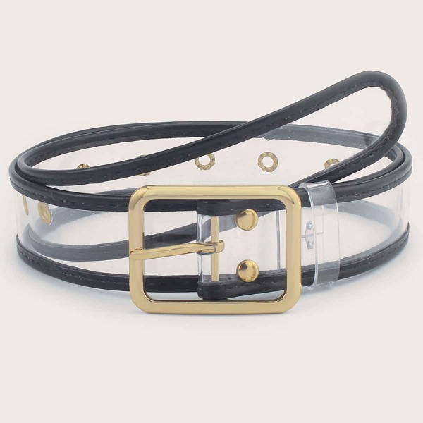 

Metal Buckle Transparent Belt