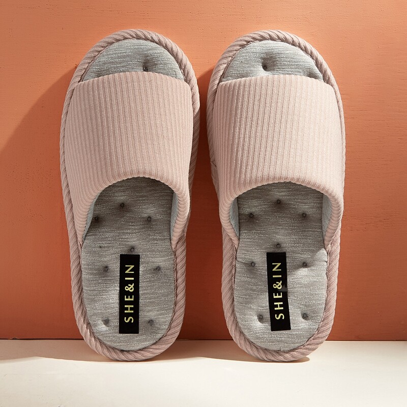 

Textured Open Toe Sliders, Pink