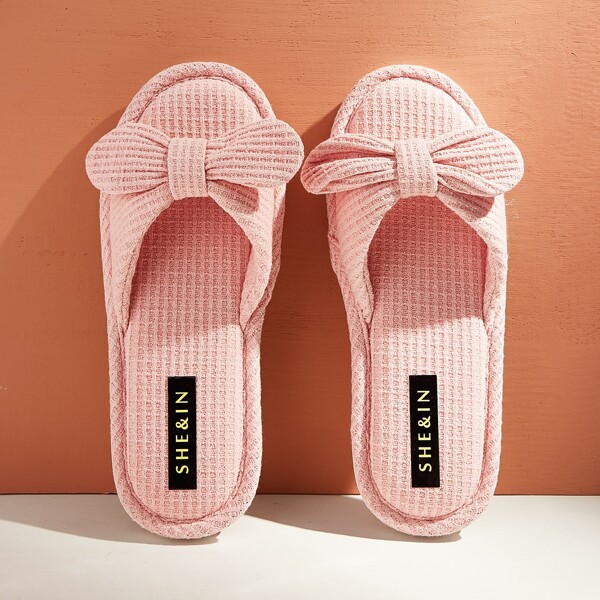 

Textured Bow Decor Sliders, Pink