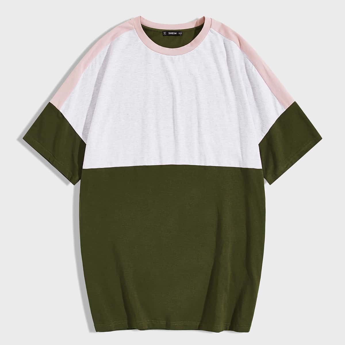 

Guys Drop Shoulder Color Block Tee, Multicolor
