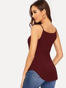 SHEIN Essnce Top de tirante bajo curvo - Burdeos - Ver 2