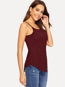 SHEIN Essnce Top de tirante bajo curvo - Burdeos - Ver 5