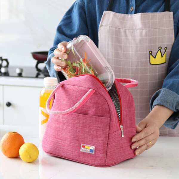 

1pc Plain Lunch Bag, Multicolor