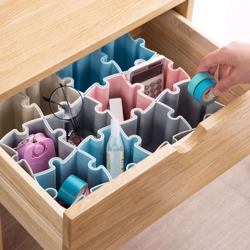 

1pc Puzzle Design Multifunction Storage Box, Multicolor