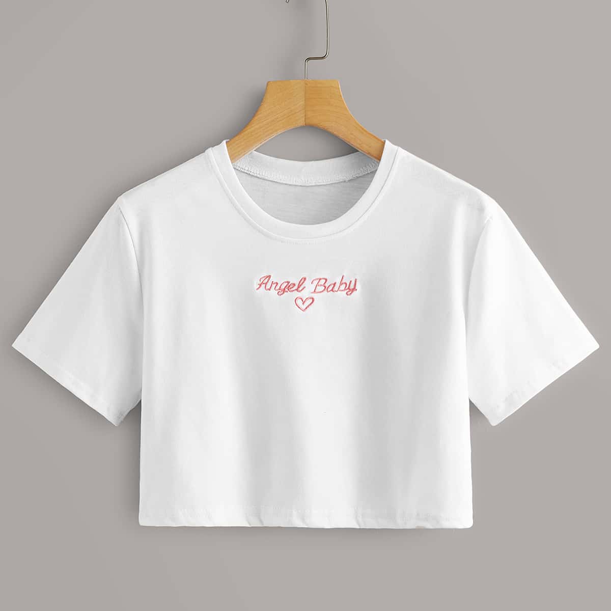 

Angel Baby Graphic Crop Tee, White