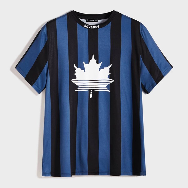

Men Letter Graphic Striped Top, Multicolor