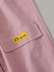 Seusyu Figure Graphic Tee With Drawstring Pocket Detail Cargo Trousers - Multicolor - View 6