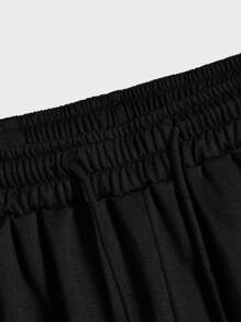 Manfinity Shorts de hombres con cordón con parche - Negro - Ver 4