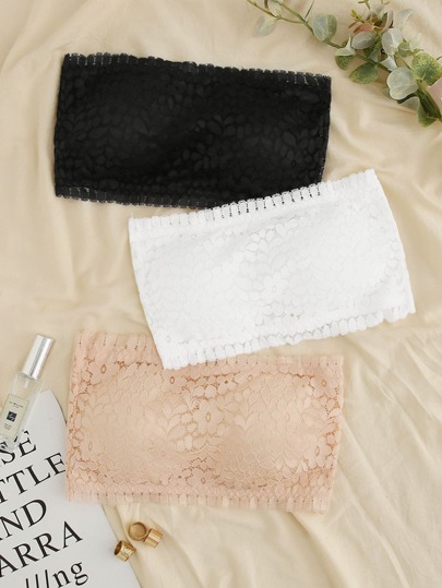 3 paquetes set bandeau con encaje floral