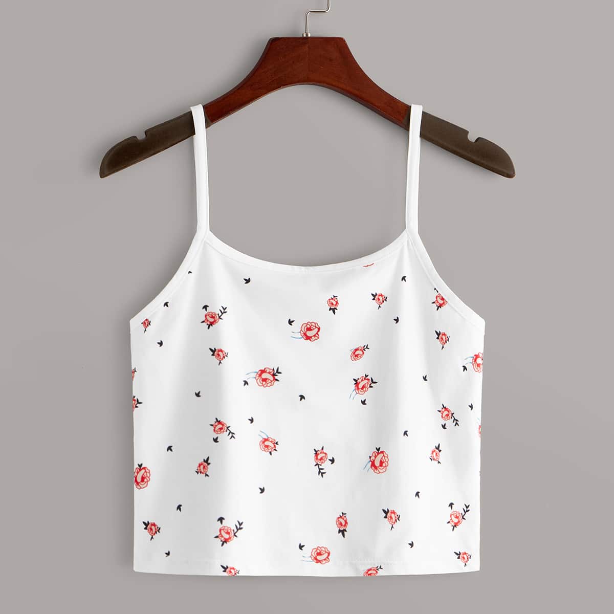 

Floral Crop Cami, White